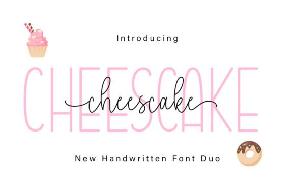 Cheescake Duo: A Romantic Sans Serif and Script Typeface