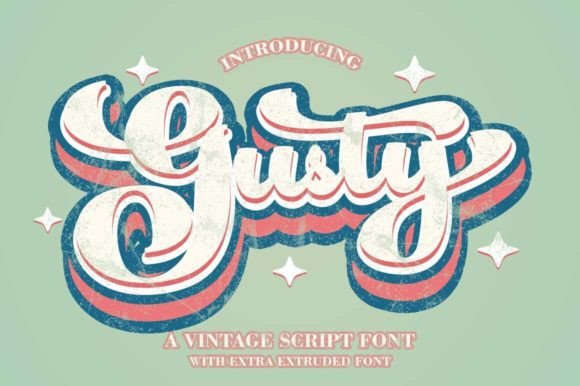 Gusty: The Groovy Script Font for Retro & Psychedelic Design