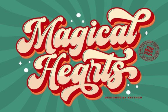Magical Hearts: A Retro Script Font with Timeless Charm